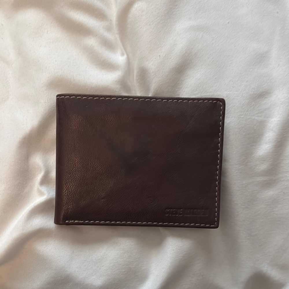 Steve Madden Brown Leather Key Card Holder